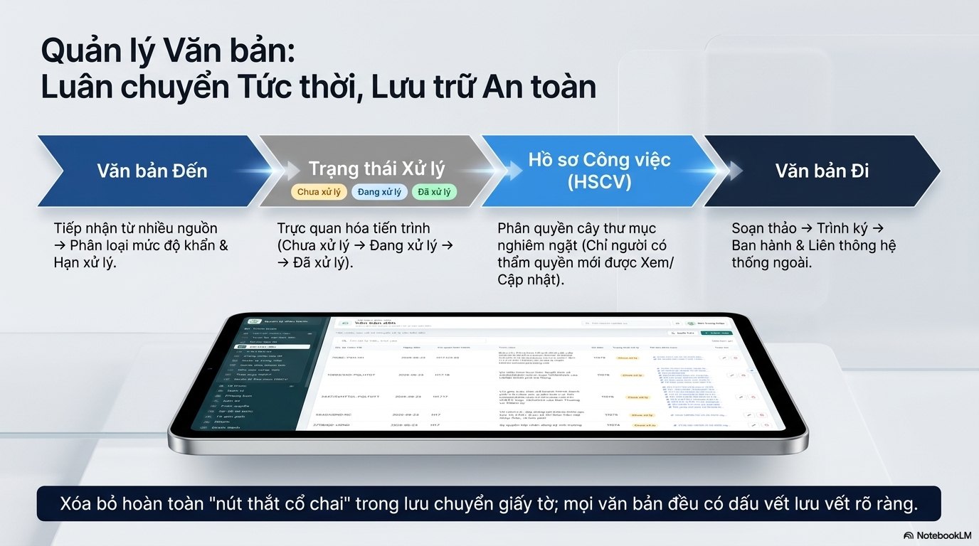 Quản lý văn bản: luân chuyển tức thời, lưu trữ an toàn